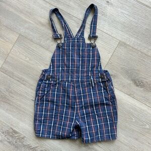 The Childrens Place‎ Vintage Blue Plaid Overalls Size 3T 1990s Retro